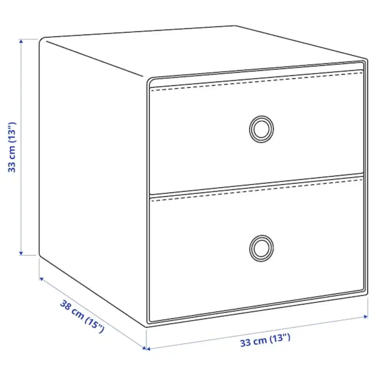Bild 3 von FLARRA Minikommode mit 2 Schubladen, dunkelgrau 33x38 cm