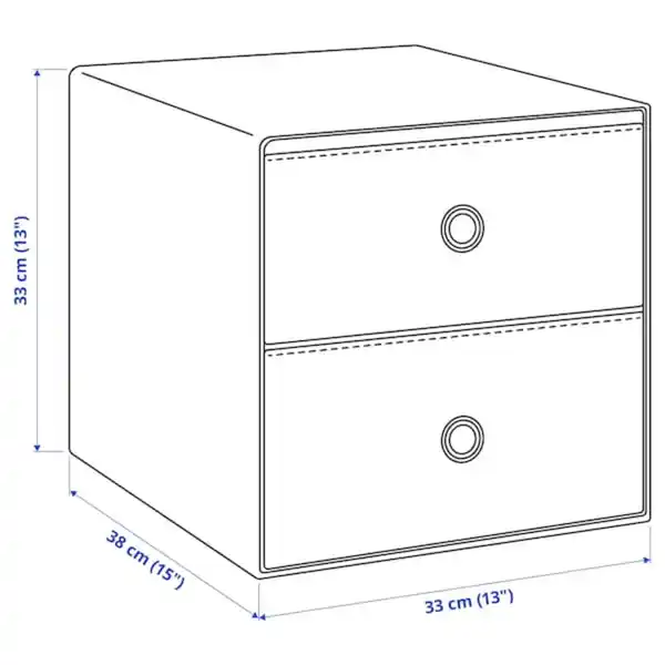 Bild 3 von FLARRA Minikommode mit 2 Schubladen, dunkelgrau 33x38 cm