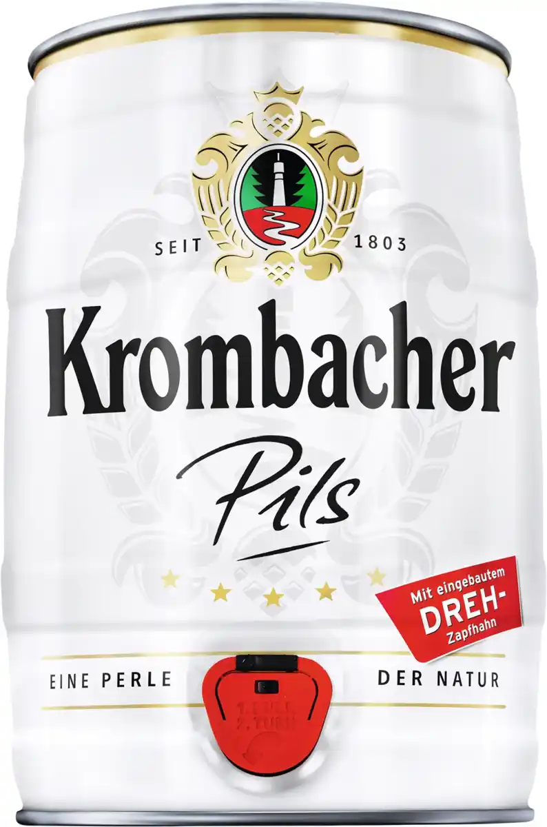 Bild 1 von Krombacher Pils 5 Liter Bierfass mit Zapfhahn (Partyfass)