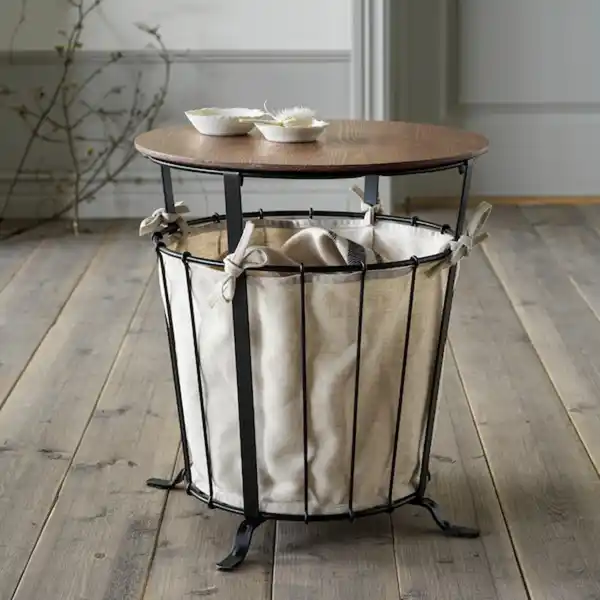 Bild 2 von ÄNGESBYN Aufbewahrungstisch, schwarz/Kiefer hellbraun lasiert 43 cm