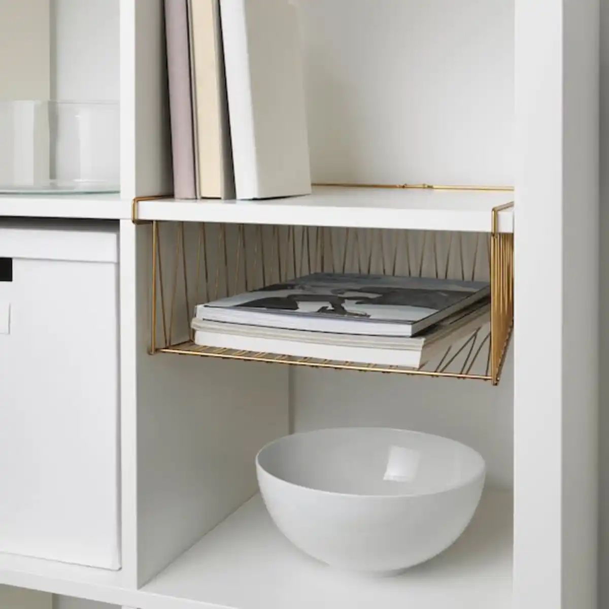 Bild 2 von KALLAX Drahtkorb, messingfarben 40x33 cm