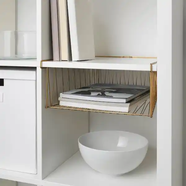 Bild 2 von KALLAX Drahtkorb, messingfarben 40x33 cm