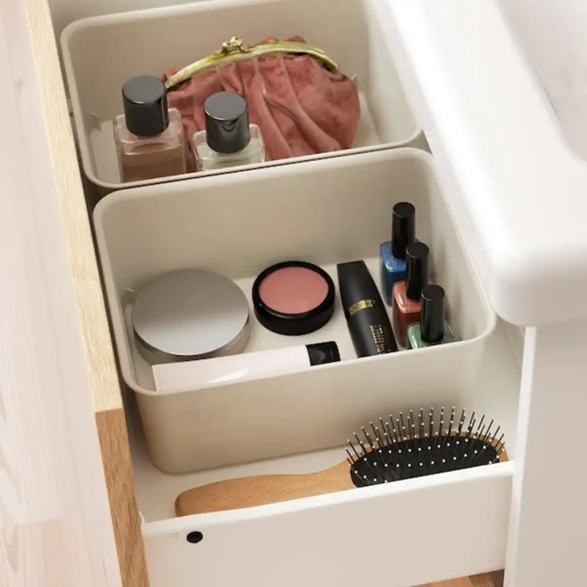 Bild 2 von NOJIG Sortierbox, Kunststoff/beige 20x25x10 cm
