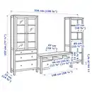 Bild 4 von HEMNES TV-Möbel, Kombination, weiß gebeizt/hellbraun Klarglas 326x197 cm