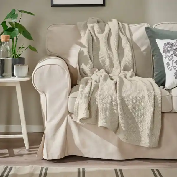 Bild 3 von HUMLEMOTT Plaid, elfenbeinweiß 130x170 cm