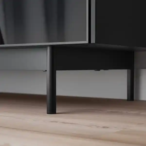 Bild 4 von RANNÄS TV-Bank mit Türen, schwarz/schwarz Glas 178x42 cm