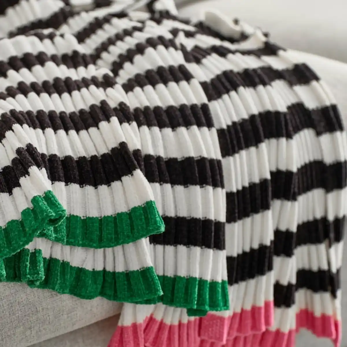 Bild 3 von MOSSMOTT Plaid, schwarz/weiß 130x170 cm