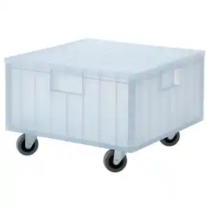 PANSARTAX Kasten/Deckel auf Rollen, transparent graublau 33x33x23.5 cm