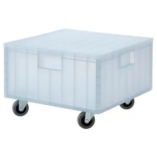 Bild 1 von PANSARTAX Kasten/Deckel auf Rollen, transparent graublau 33x33x23.5 cm