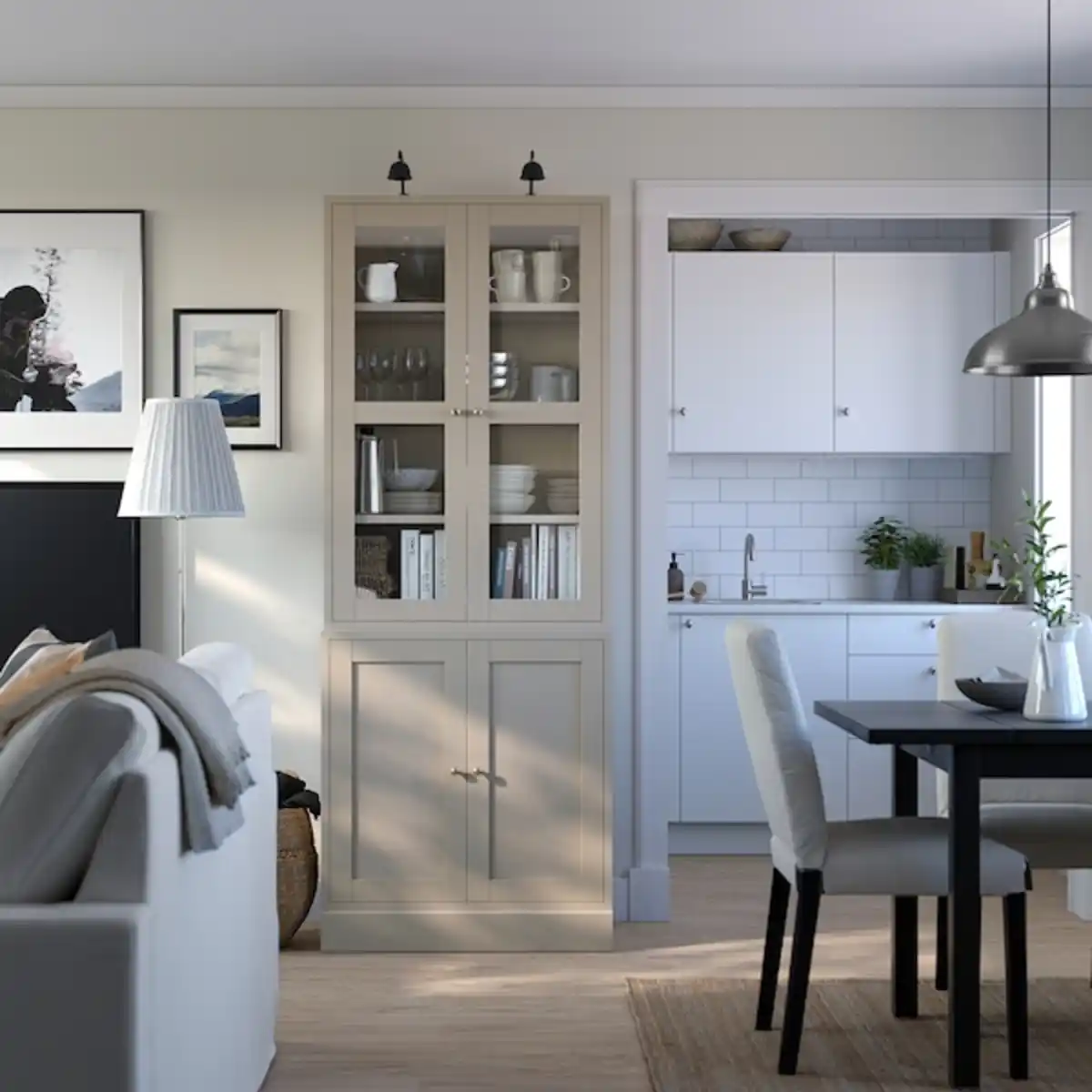 Bild 2 von HAVSTA Kombination mit Glastüren, graubeige 81x47x212 cm