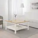 Bild 2 von HEMNES Couchtisch, weiß gebeizt/hellbraun 90x90 cm