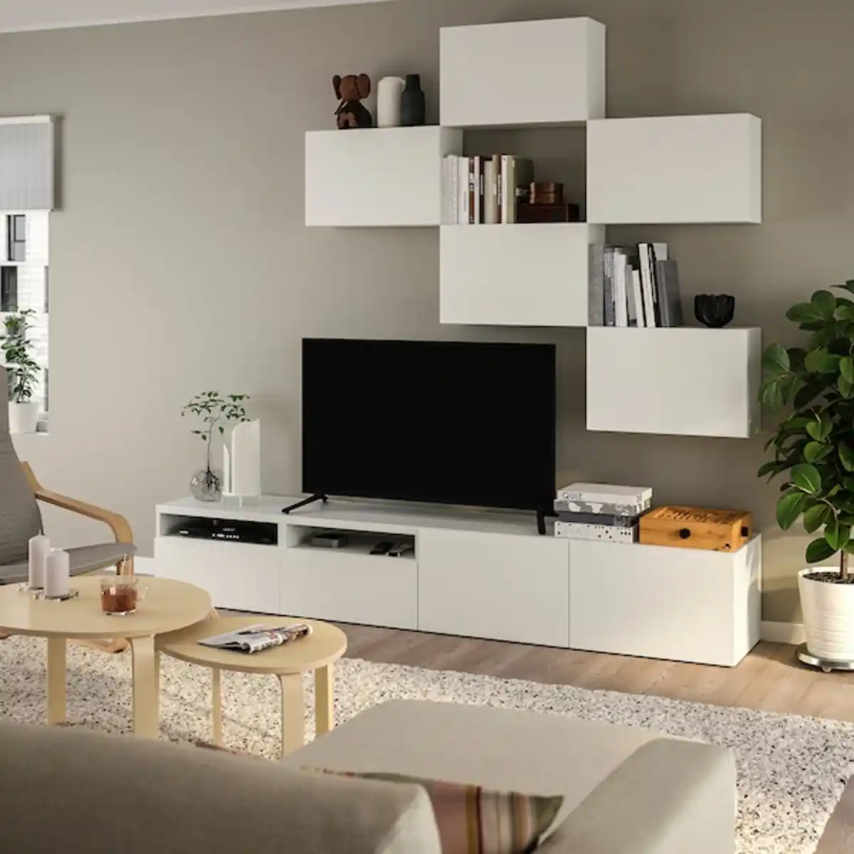 Bild 2 von BESTÅ TV-Möbel, Kombination, weiß/Lappviken 240x42x230 cm