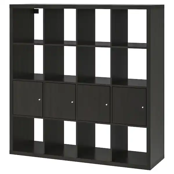 Bild 1 von KALLAX Regal mit 4 Einsätzen, schwarzbraun 147x147 cm