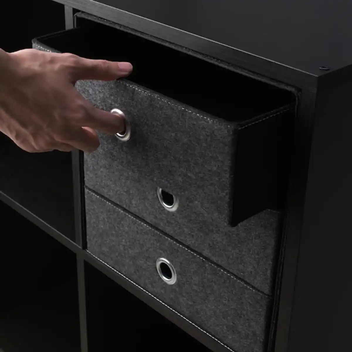 Bild 3 von BLÄDDRA Minikommode mit 3 Schubladen, grau 33x38 cm