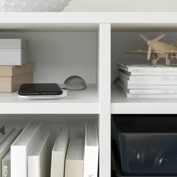 Bild 4 von VIHALS Regal + 4 Böden, weiß 95x37x90 cm