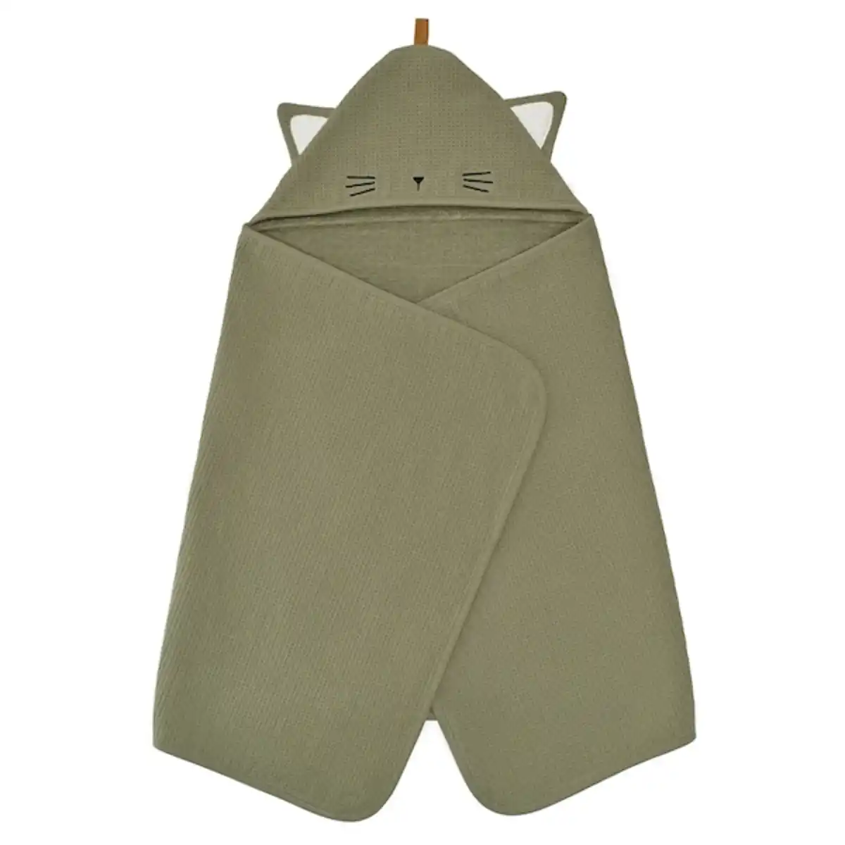 Bild 1 von GULDVÄVARE Babybadetuch mit Kapuze, grün 60x125 cm