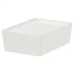 KUGGIS Box mit Deckel, weiß 18x26x8 cm