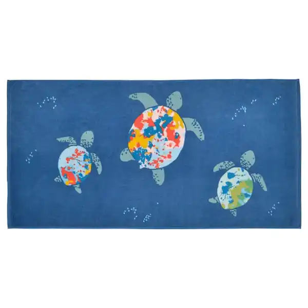 Bild 1 von BLÅVINGAD Badetuch, Schildkrötenmuster/dunkelblau 70x140 cm