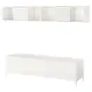 Bild 1 von BESTÅ / EKET TV-Bank, weiß/Selsviken/Nannarp Hochglanz/Frostglas weiß 180x42x48 cm