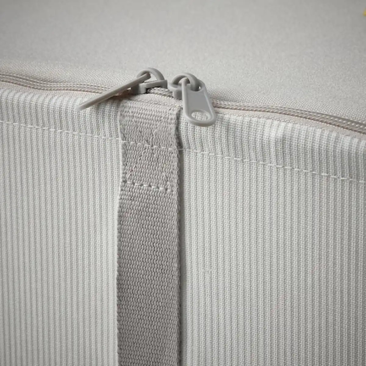 Bild 4 von HEMMAFIXARE Aufbewahrungstasche, Stoff gestreift/weiß/grau 44x51x19 cm