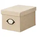 Bild 1 von KVARNVIK Kasten mit Deckel, beige 18x25x15 cm