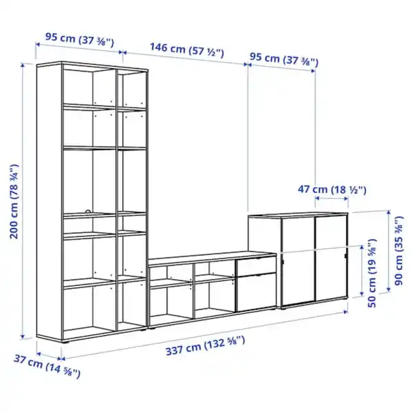 Bild 3 von VIHALS TV-Kombination, weiß 337x47x200 cm