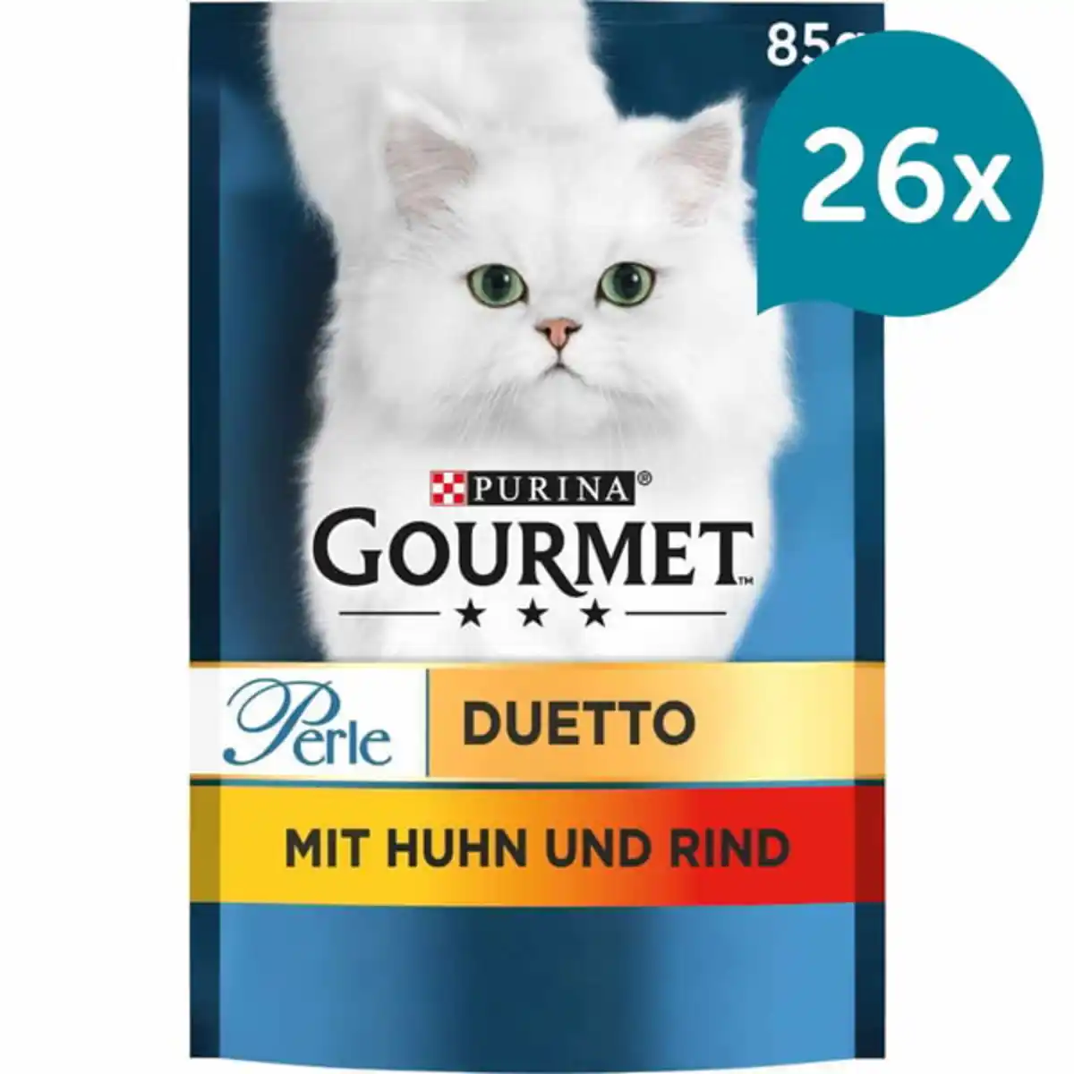 Bild 1 von GOURMET Perle Duetto mit Huhn und Rind 26x85g