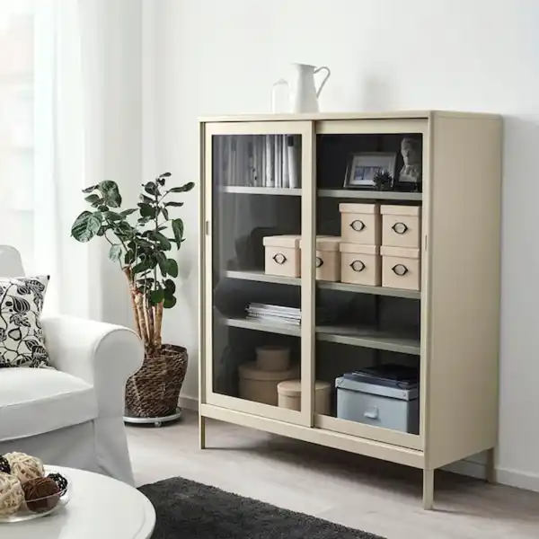 Bild 3 von KVARNVIK Kasten mit Deckel, beige 18x25x15 cm