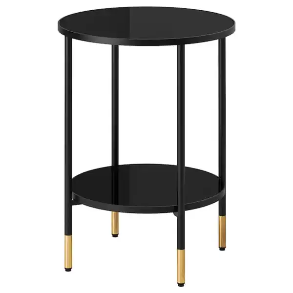 Bild 1 von ÄSPERÖD Beistelltisch, schwarz/Glas schwarz 45 cm