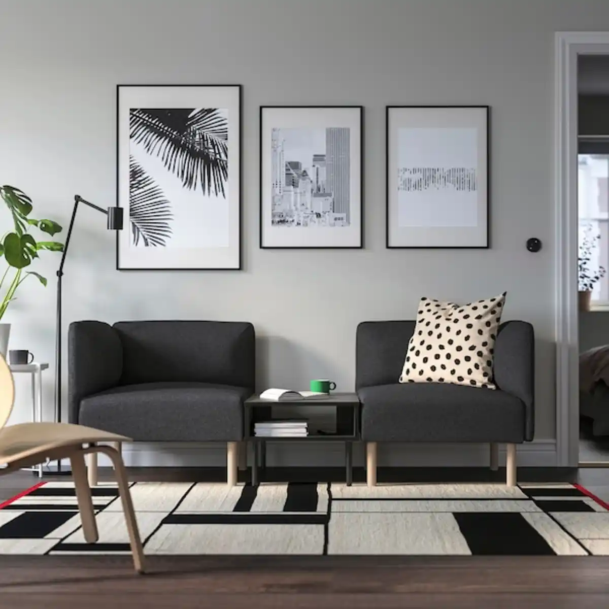 Bild 3 von TUNSTA Beistelltisch, anthrazit 70x50 cm