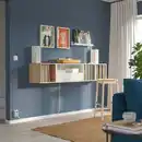 Bild 2 von EKET Mediaaufbewahrungskombination, weiß/Eiche weiß lasiert 175x35x35 cm