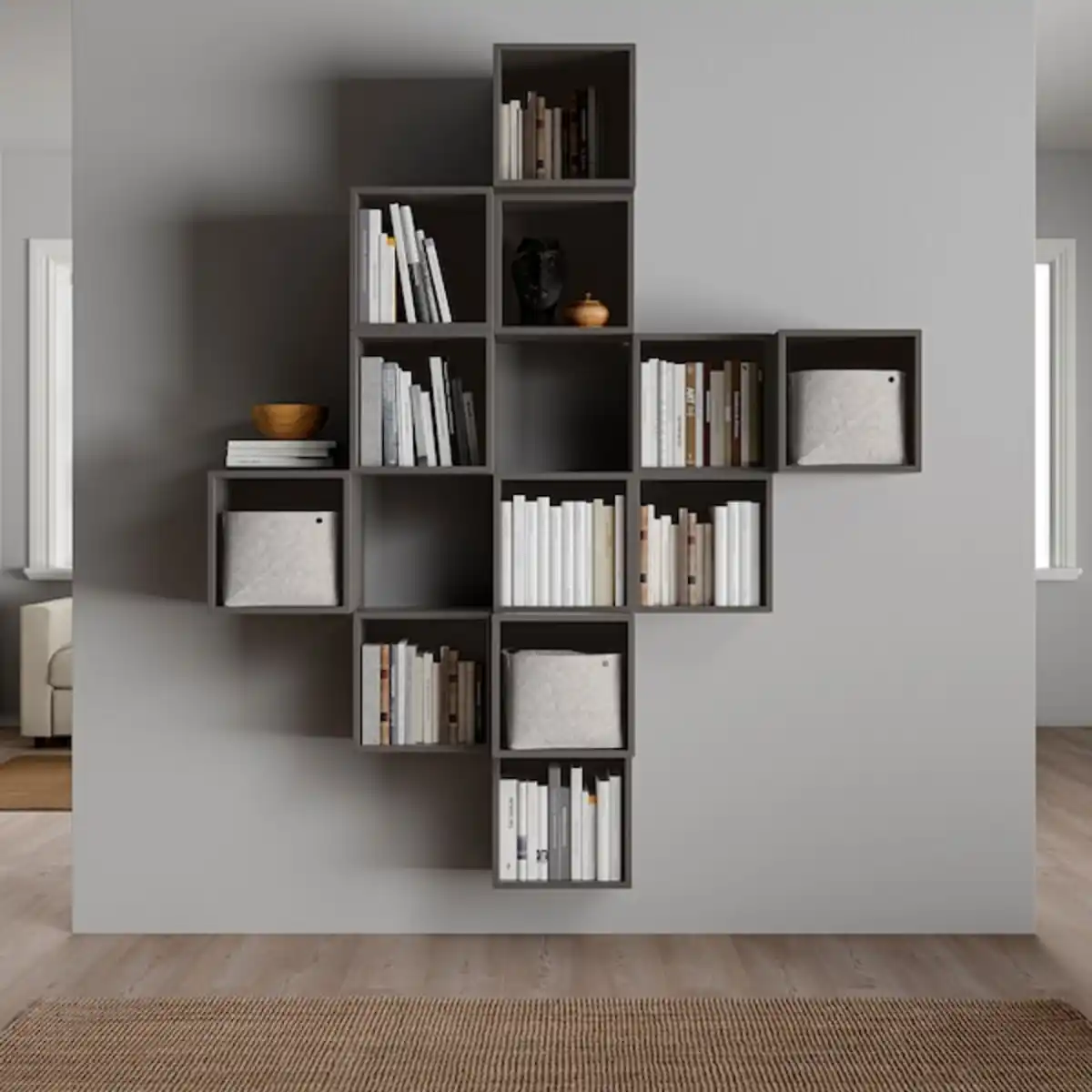 Bild 2 von EKET Schrankkombination für Wandmontage, dunkelgrau 175x35x210 cm