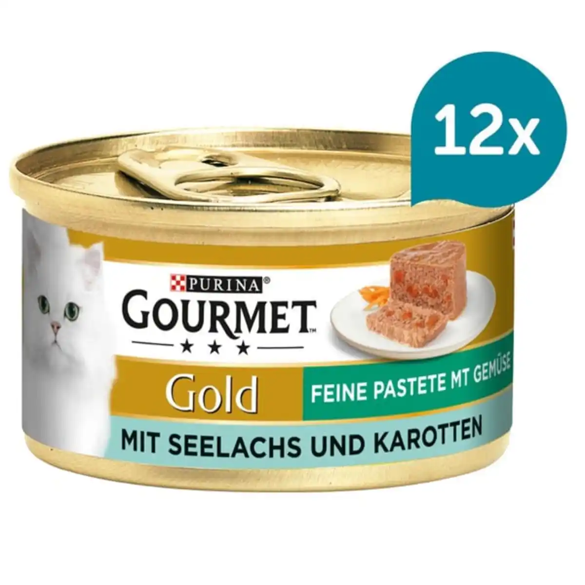 Bild 1 von GOURMET Gold Feine Pastete mit Gemüse, Seelachs und Karotten 12x85g