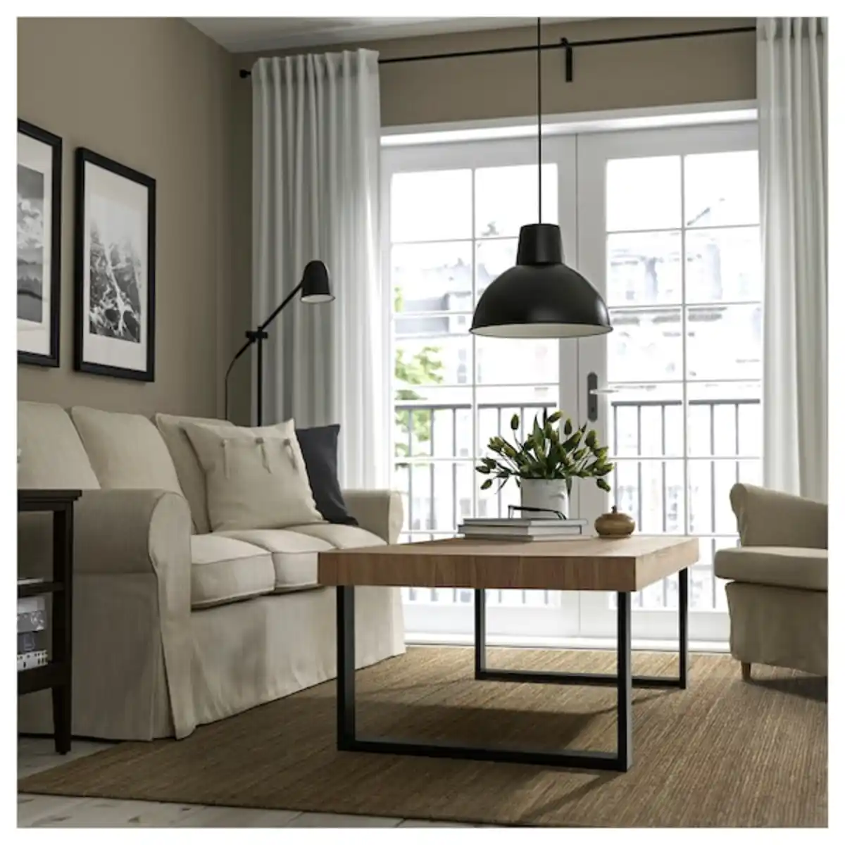 Bild 3 von TARSELE Couchtisch, Eichenfurnier/schwarz 114x72 cm