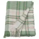 Bild 1 von BISKOPSMÖSSA Plaid, grün/elfenbeinweiß 130x170 cm