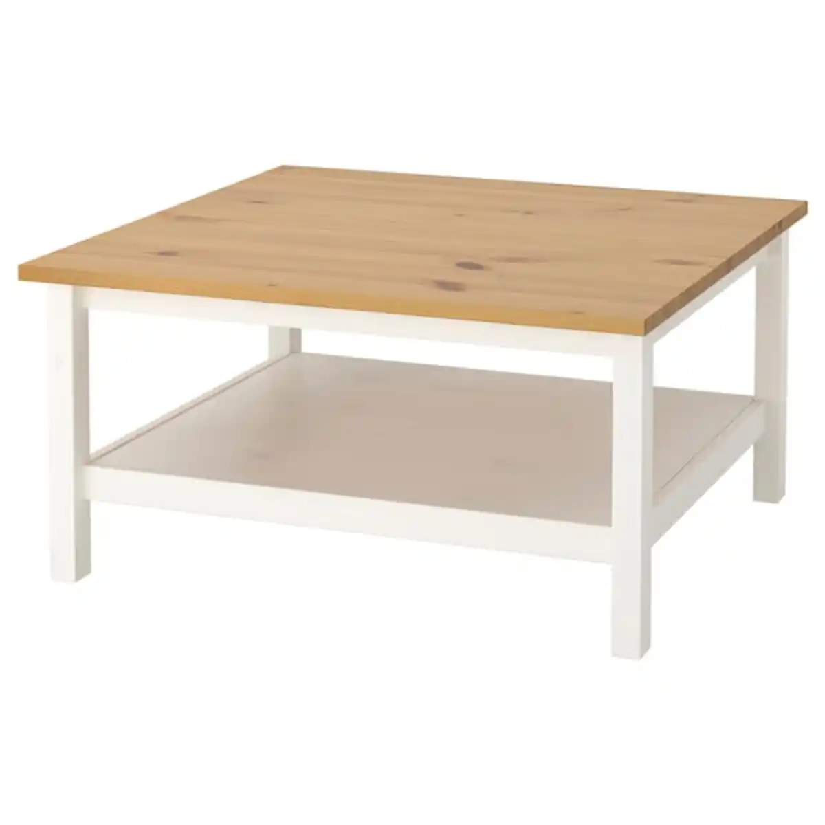 Bild 1 von HEMNES Couchtisch, weiß gebeizt/hellbraun 90x90 cm