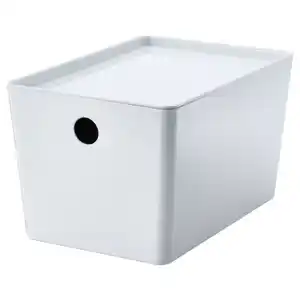 KUGGIS Box mit Deckel, weiß 18x26x15 cm