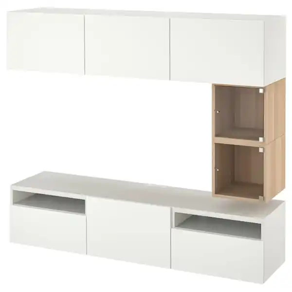 Bild 1 von BESTÅ / EKET TV-Bank, weiß/Lappviken weiß 180x42x166 cm
