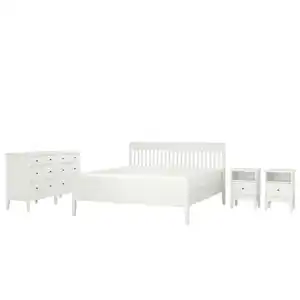 IDANÄS Schlafzimmermöbel 4er-Set, weiß 180x200 cm