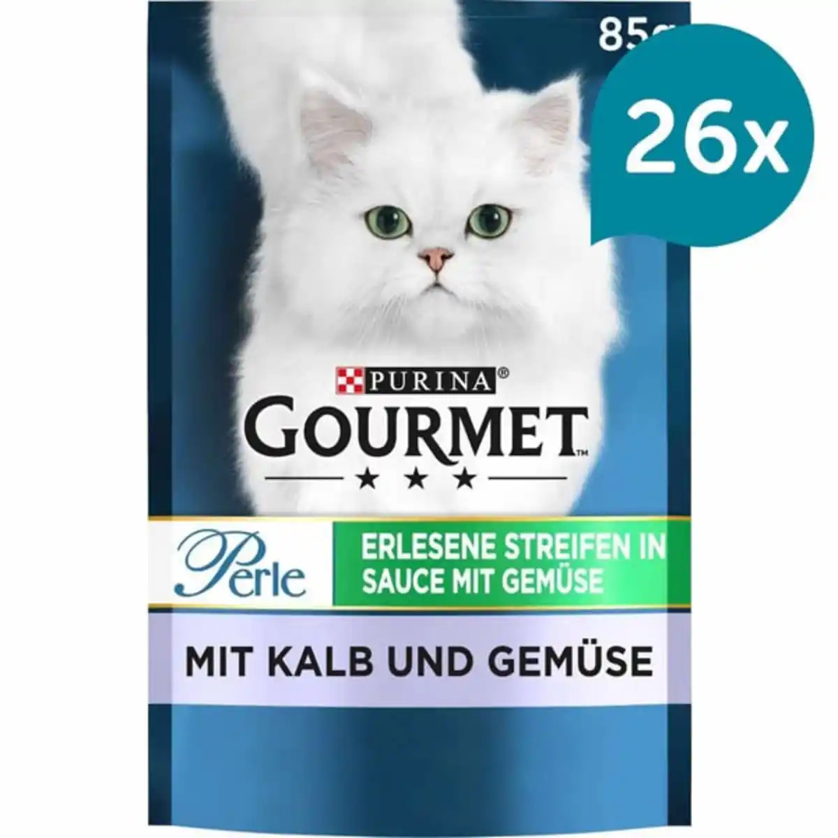 Bild 1 von GOURMET Perle Erlesene Streifen in Sauce mit Kalb und Gemüse 26x85g