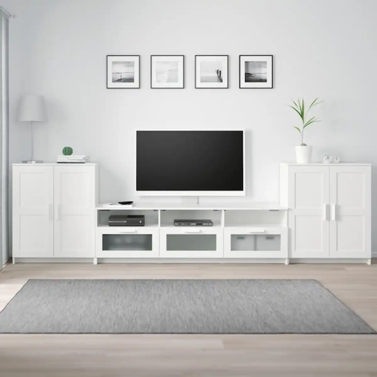 Bild 2 von BRIMNES TV-Möbel, Kombination, weiß 336x41x95 cm