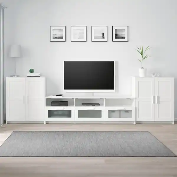 Bild 2 von BRIMNES TV-Möbel, Kombination, weiß 336x41x95 cm