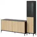 Bild 1 von BOASTAD Aufbewahrungskombi, schwarz/Eichenfurnier 203x185 cm