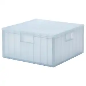 PANSARTAX Box mit Deckel, transparent graublau 33x33x16.5 cm
