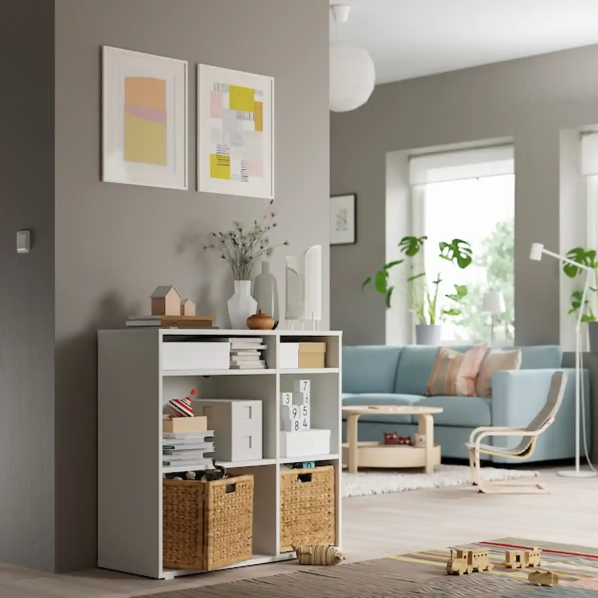 Bild 2 von VIHALS Regal + 4 Böden, weiß 95x37x90 cm