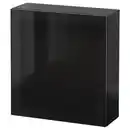 Bild 1 von BESTÅ Schrankkombination für Wandmontage, schwarzbraun Glassvik/schwarz Rauchglas 60x22x64 cm