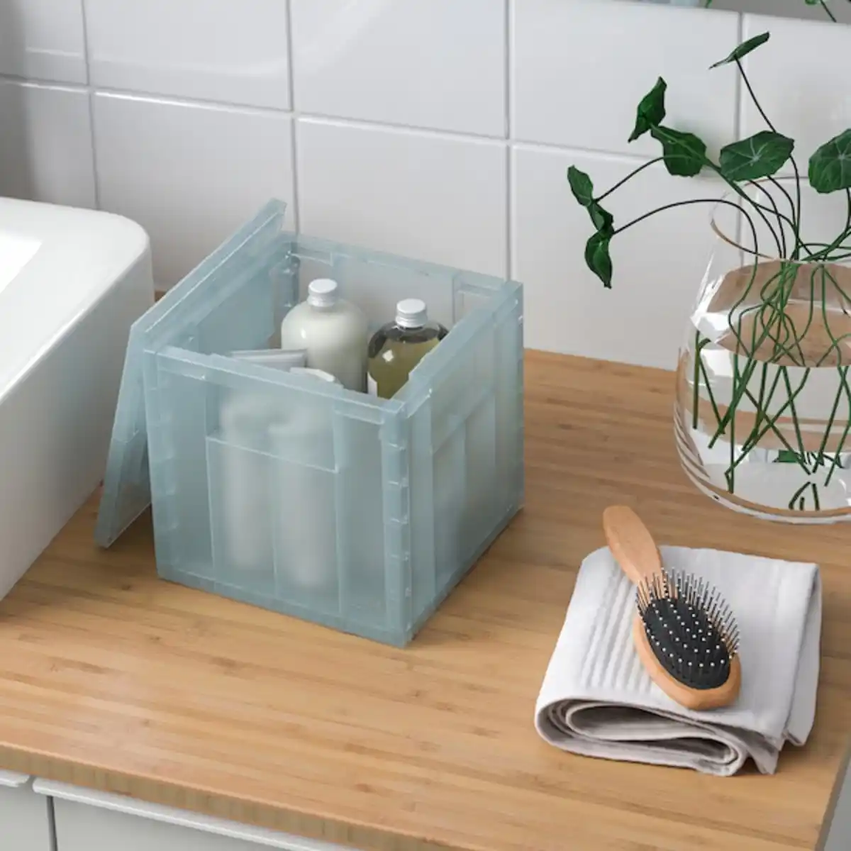 Bild 3 von PANSARTAX Box mit Deckel, transparent graublau 16.5x16.5x16.5 cm