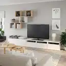 Bild 2 von BESTÅ / EKET TV-Schrankkombination, weiß/Eicheneff wlas 300x42x210 cm