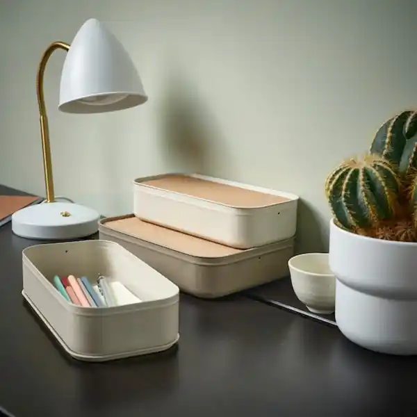 Bild 3 von HARVMATTA Box mit Deckel, hellbeige 12x24x6 cm