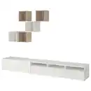 Bild 1 von BESTÅ / EKET TV-Schrankkombination, weiß/Eicheneff wlas 300x42x210 cm